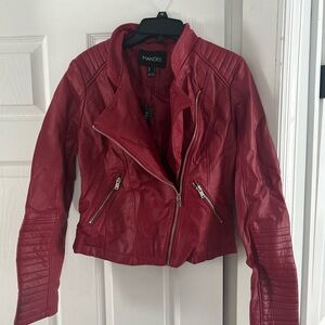 Mandee Bold Red Leather Jacket